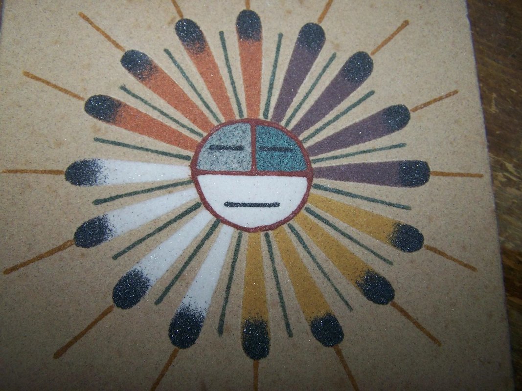 Navajo Culture Sand Paintings, Native American Handmade Paintings, Colored Sand Painting